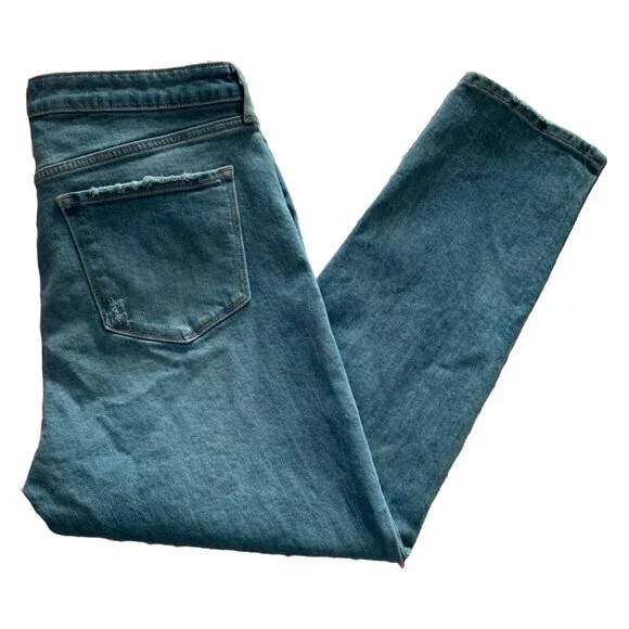 OLD NAVY Women's High Rise Power Slim Straight Distressed Ankle Jeans Sz 14 - Picture 6 of 8